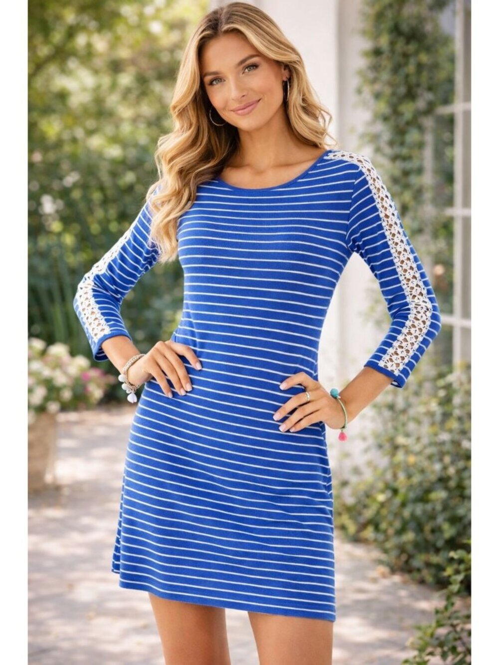 Lilly Pulitzer Marlowe Dress size SMALL Beckon Blue Breeze Stripe Dress